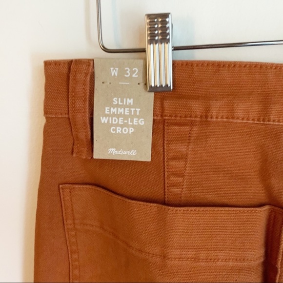 NWT Madewell Slim Emmett Wide-Leg Crop Pants 32 - Picture 3 of 7